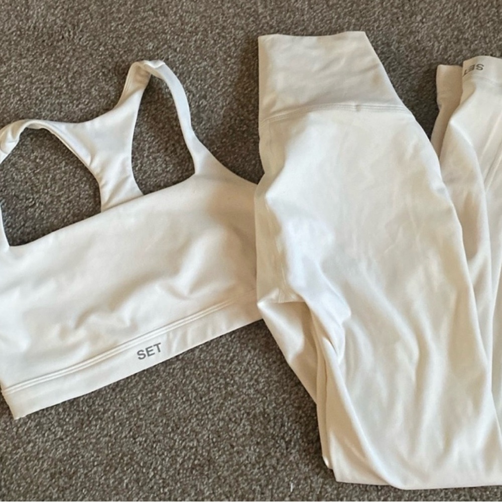 SET Active Cream Sports Bra and Leggings